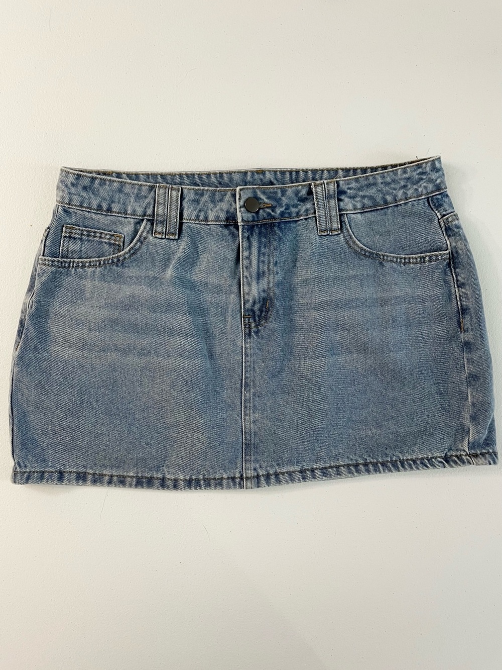 Classic Light Wash Denim Mini Skirt